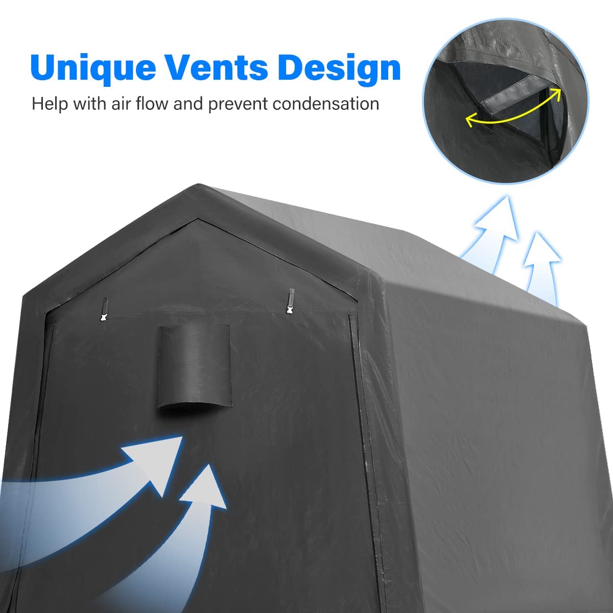 ADVANCE OUTDOOR 10X20 ft Carport Heavy Duty Outdoor Patio Anti-Snow Portable Canopy Storage Shelter Shed with 2 Rolled up Zipper Doors & Vents for ADVANCE OUTDOOR