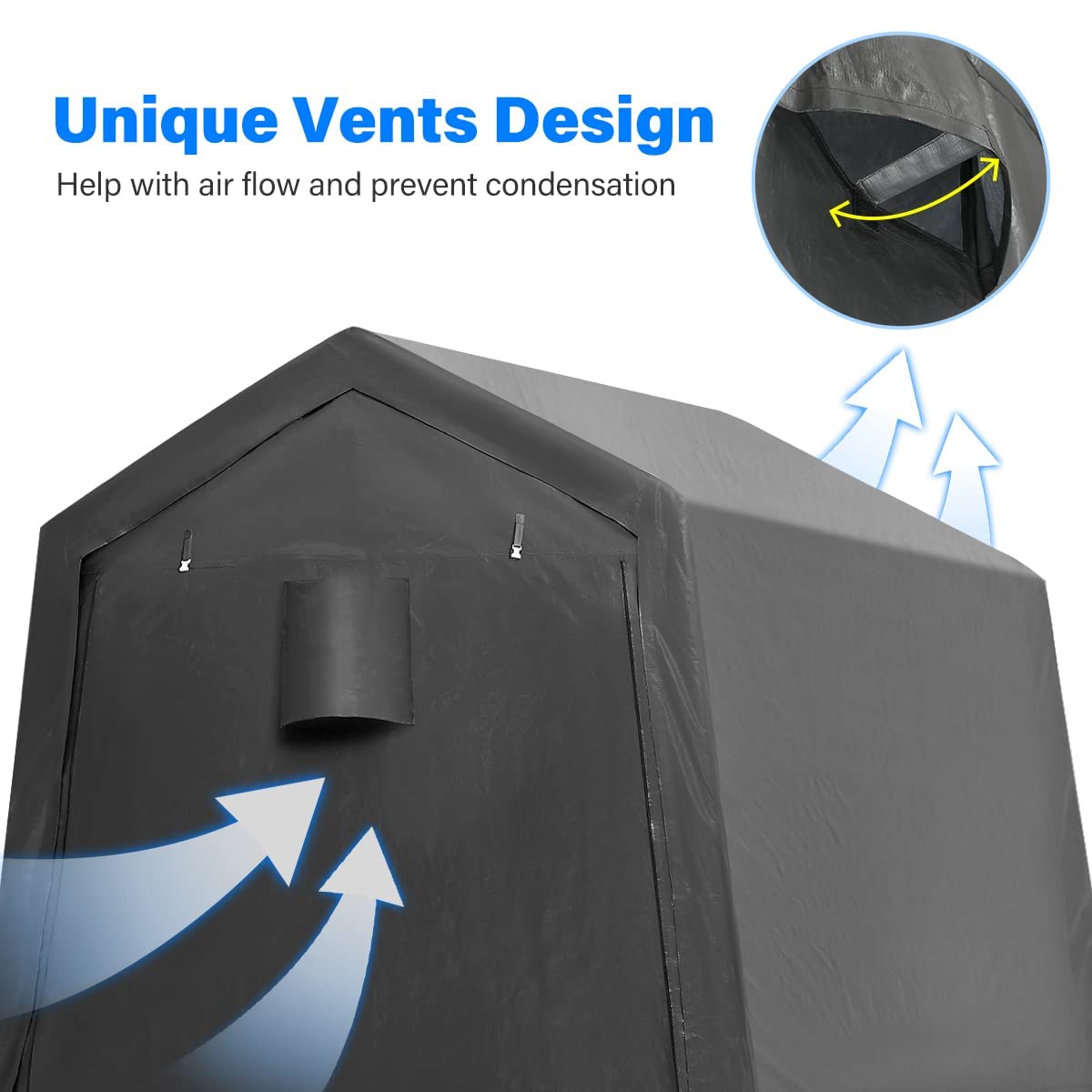 ADVANCE OUTDOOR 10X20 ft Carport Heavy Duty Outdoor Patio Anti-Snow Portable Canopy Storage Shelter Shed with 2 Rolled up Zipper Doors & Vents for