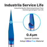 Turnextte 15 Degree V Groove Engraving Router Bit for CNC, Single Flute 0.005 inch Tip and 1/4 inch Shank Carving Bit with Nano Coated Carbide End Turnextte