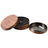 KINGTOP 3 Inch Large Spice Grinder, Zinc Alloy Mills (Wood Grain Brown) KINGTOP