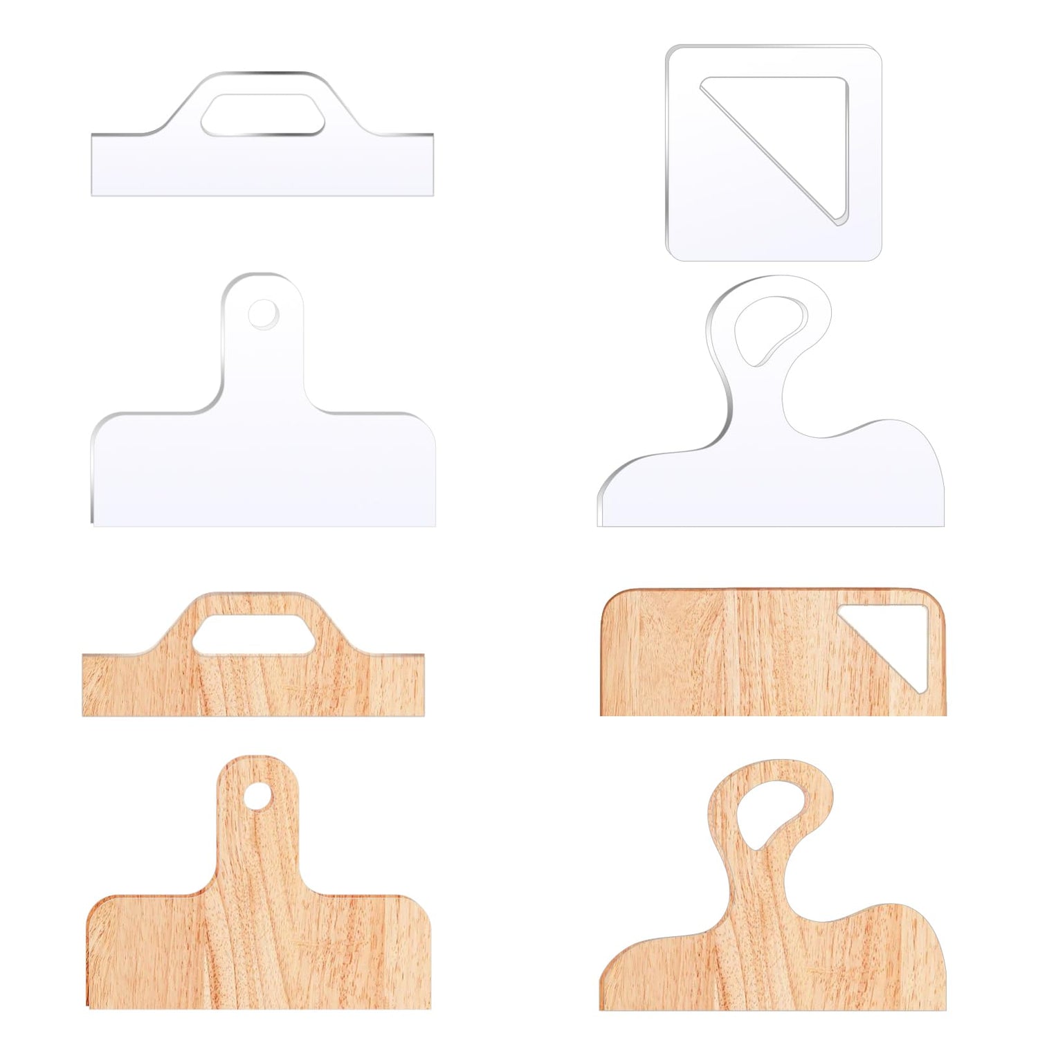 4 Pcs Router Templates Charcuterie Board Template Clear Cutting Board Router Template Acrylic Charcuterie Board Handle Template Large Angled Curvy KWAGOCAR