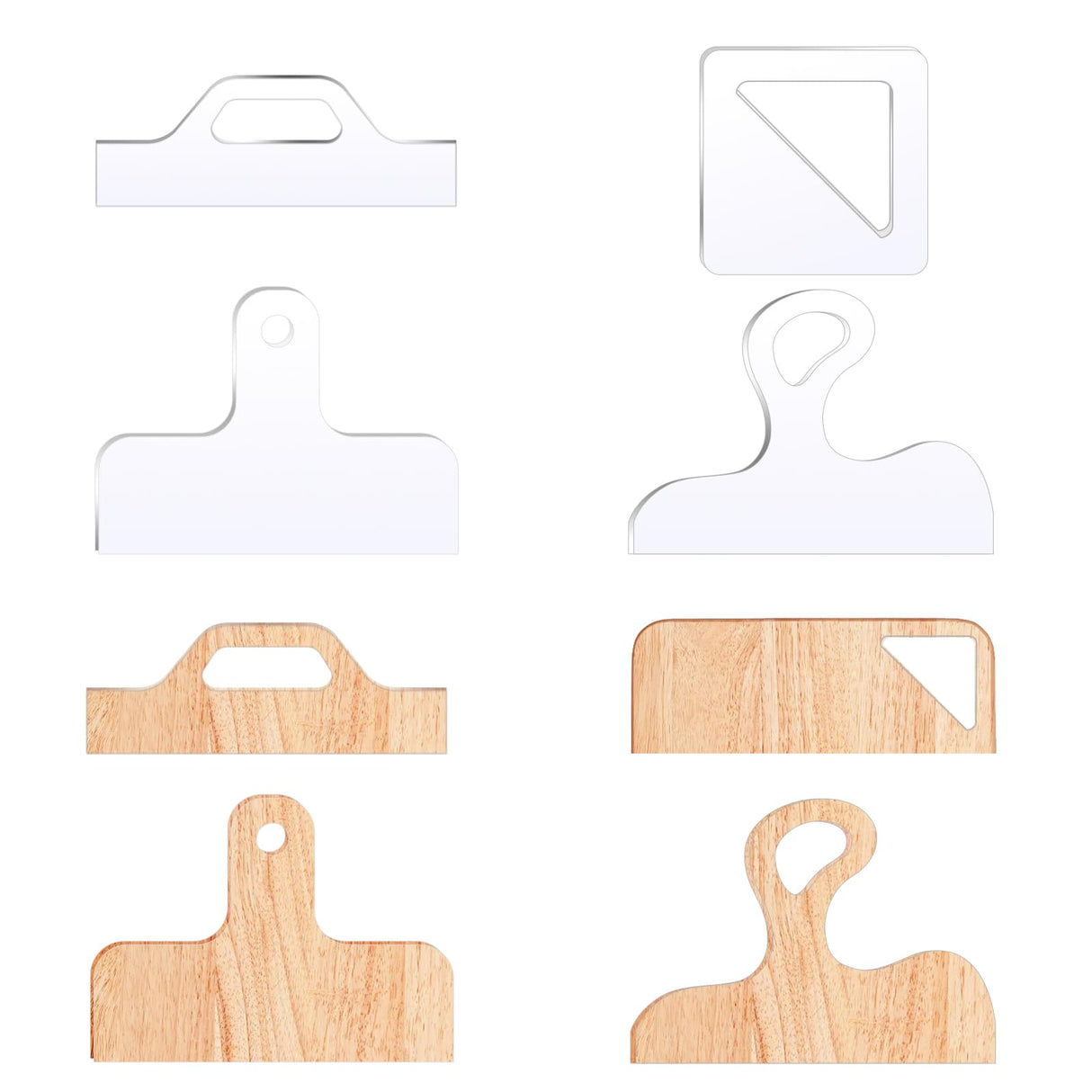 4 Pcs Router Templates Charcuterie Board Template Clear Cutting Board Router Template Acrylic Charcuterie Board Handle Template Large Angled Curvy KWAGOCAR