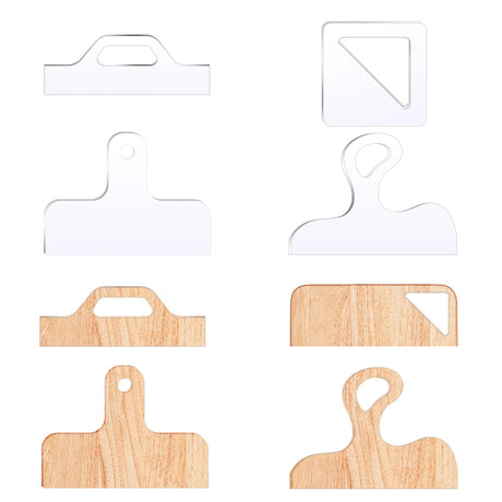 4 Pcs Router Templates Charcuterie Board Template Clear Cutting Board Router Template Acrylic Charcuterie Board Handle Template Large Angled Curvy KWAGOCAR