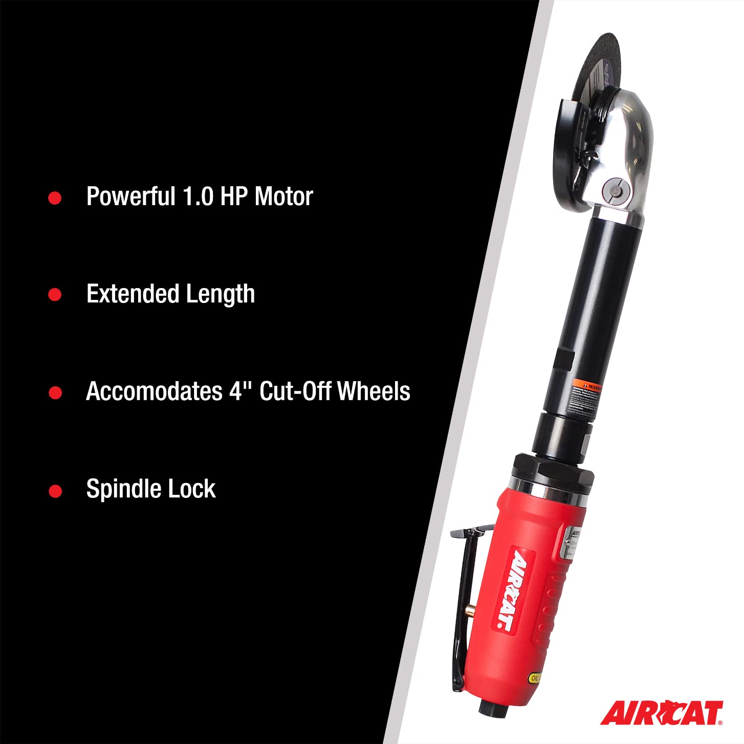 AIRCAT Pneumatic Tools 6275-A 1.0 HP 4-Inch Extended Inside Cut-Off Tool with Spindle Lock 14,000 RPM AIRCAT