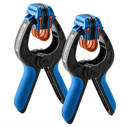 Rockler Small Spring Clamps (Pair) – Easy Squeeze Bandy Clamps for Thinner Stock, & Delicate Moldings – One-Handed Operation Small Clamps – Easy to
