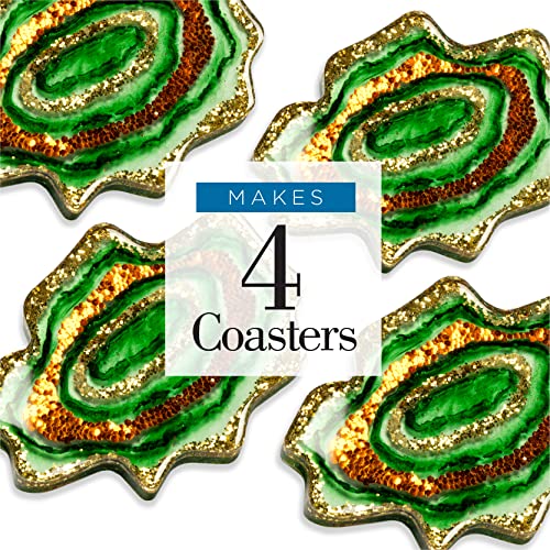 Mod Podge, Geode One Epoxy Coaster Kit Includes Hardener, Resin Molds Silicone, Glitter Packs, Cups, Inks and Stir Sticks, 49705 Mod Podge