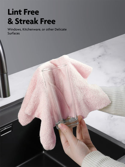 Fantasticlean Microfiber Cleaning Cloth Roll -75 Pack, 12x12", Tear Away Towels, Reusable Washable Rags (Pink) - WoodArtSupply