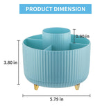 Marbrasse Desk Organizer, 360-Degree Rotating Pen Holder for Desk, Desk Organizers and Accessories with 5 Compartments Pencil Organizer, Art Supply Marbrasse