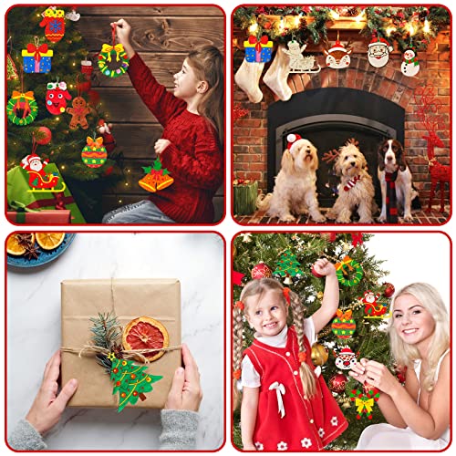 MGParty 60Pcs DIY Wood Slices, Wooden Christmas Ornaments Bulk for Crafts, Unfinished Paintable Wooden Hanging Decorations, Wood Kit for Crafts with MGparty