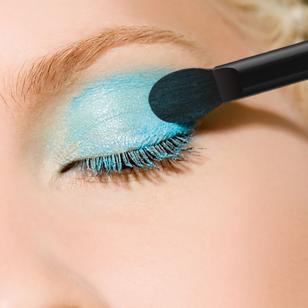 Deksias Disposable Dual Sided Eye Shadow Sponge Applicator Oval Tipped Eyeshadow Brushes Makeup Applicators (50PCS, black) Deksias