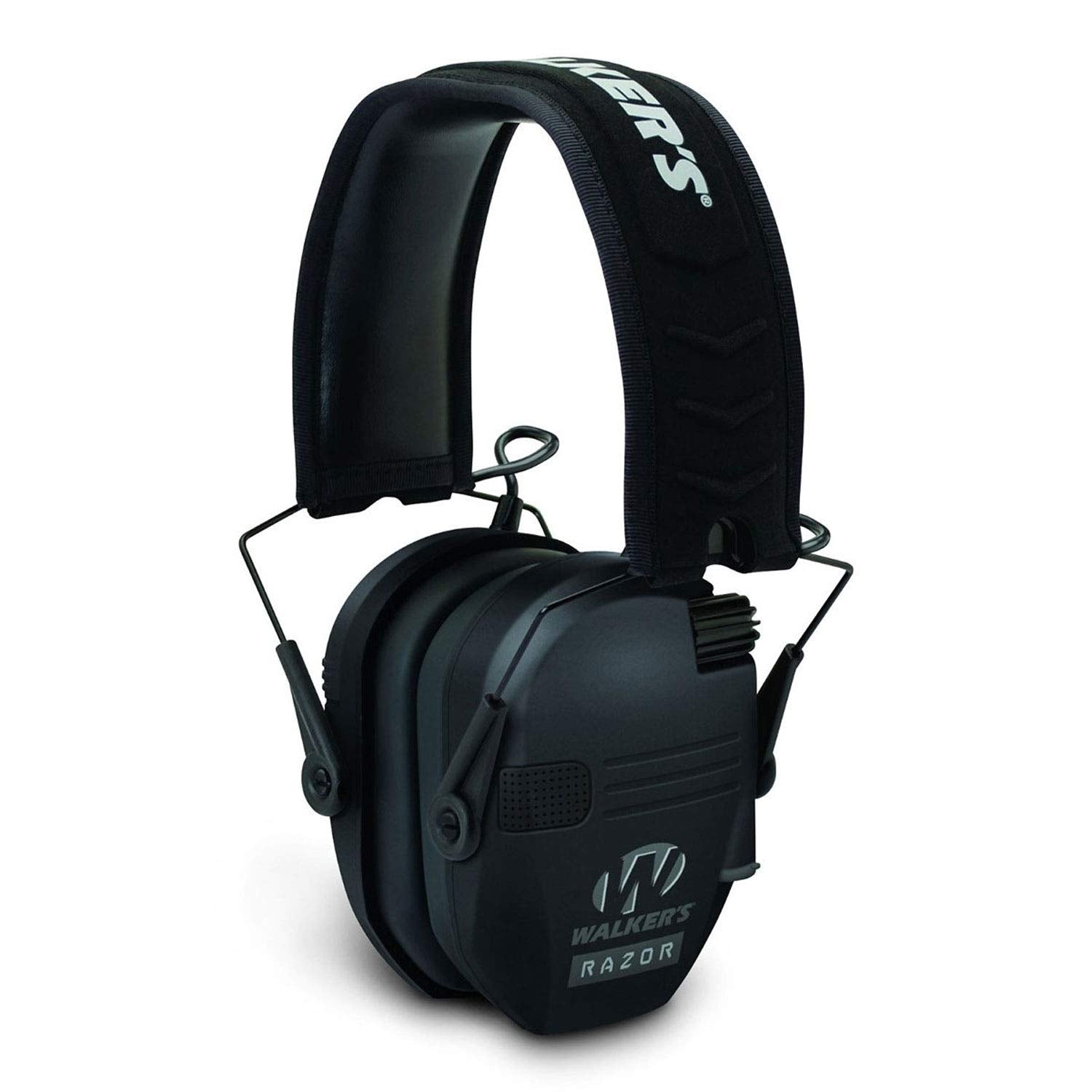 Walker's Razor Slim Shooter Electronic Hunting Folding Hearing Protection Earmuffs with 23dB Noise Reduction and Shockproof Carrying Case, Black - WoodArtSupply