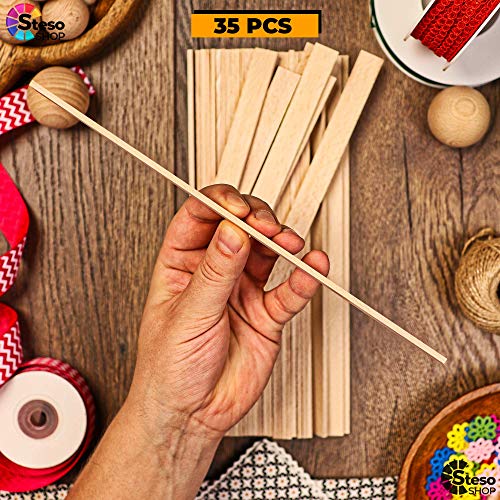 Wooden Craft Sticks Premium Quality - Hardwood Paint Stir Sticks - Wood Paint Sticks for Crafts - Popsicle Craft Wood Strips - Worked Perfect and StesoSHOP