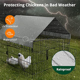 PawGiant Chicken Coop 86"×40" Chicken Run Pen for Yard with Cover Outdoor Metal Portable Chicken Tractor Cage Enclosure Crate Outside for Small PawGiant