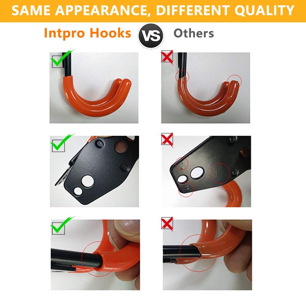 Intpro 12pack Steel Garage Storage Utility Double Hooks Organizer Heavy Duty Wall Mount Tool Holder for Organizing Power Tools Ladders Bulk Items Intpro