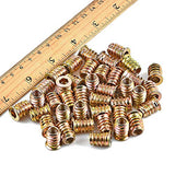 PGMJ 80 Pieces 1/4"-20 Wood Inserts Bolt Furniture Screw in Nut Threaded Fastener Connector Hex Socket Drive for Wood Furniture Assortment (1/4"-20 PGMJ