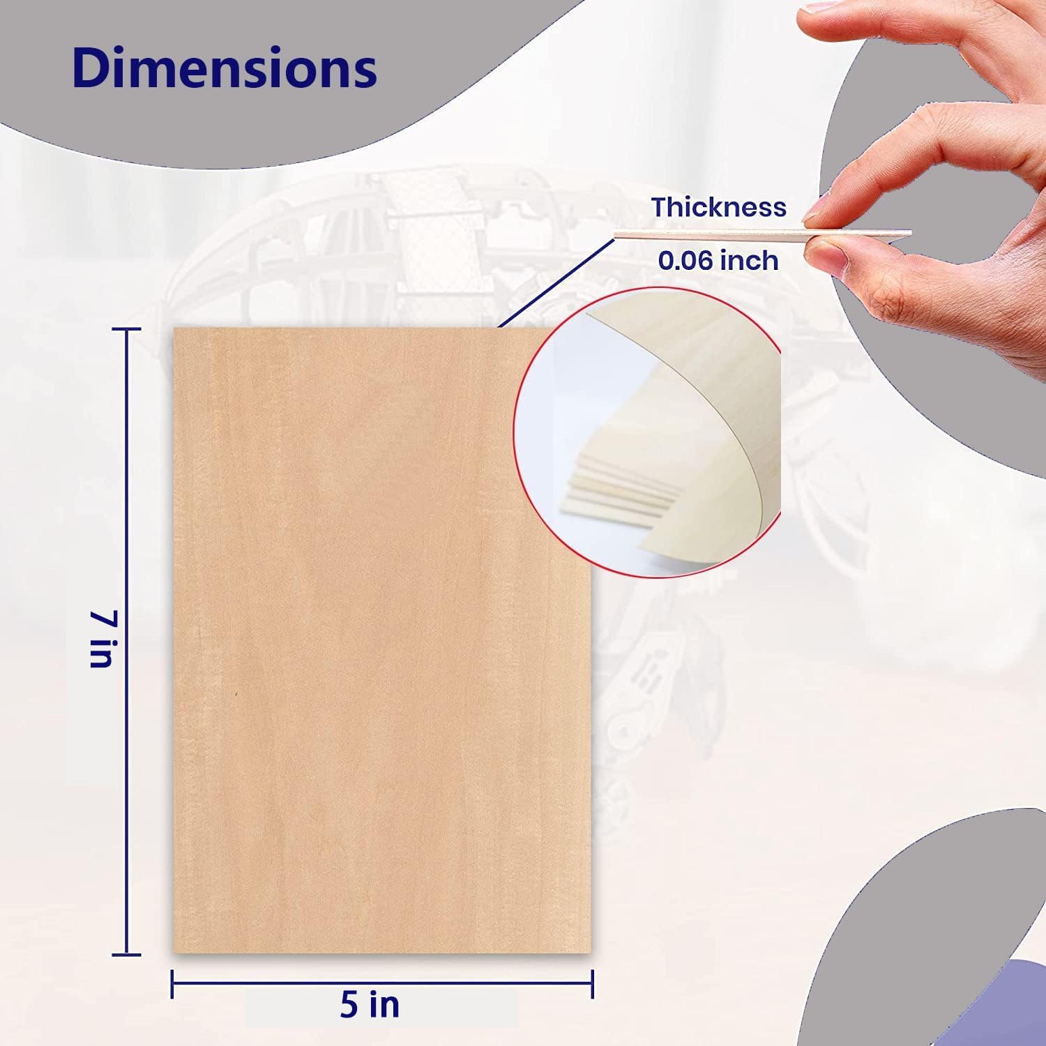 Unfinished Wood Pieces,18 Pcs Basswood Sheets 1/16,Thin Plywood Wood Sheets for Crafts,Perfect for DIY Projects, Painting, Drawing, Laser, Wood Aolite