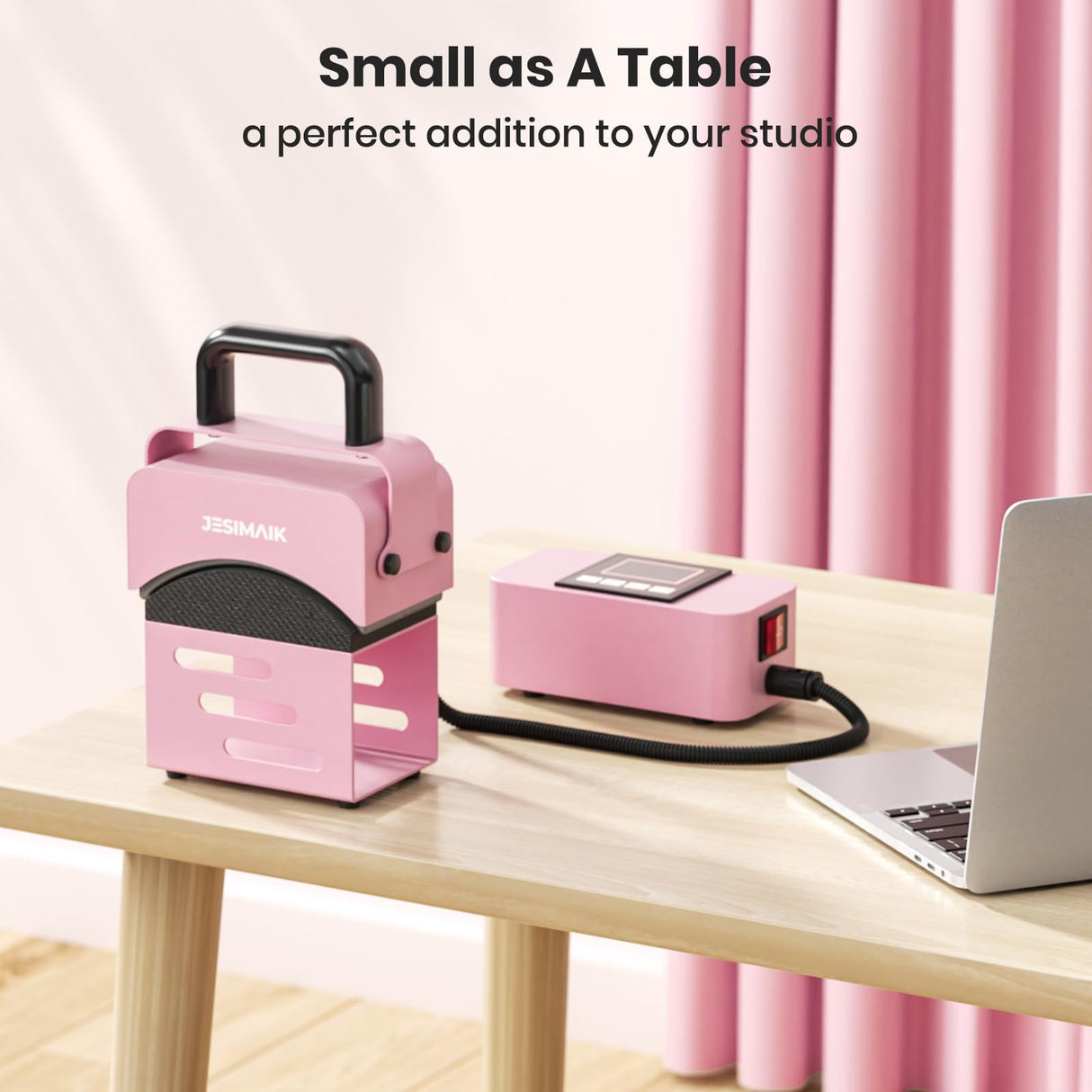 JESIMAIK Hat Press, Heat Press Machine for Caps with 3.15"×5.5" Curved Heating Element & Silicone Platen - No Crease, LCD Digital Temperature & Timer JESIMAIK