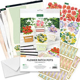 Katy Sue Flower Patch Pots Card Making Kit - Contains 8 Cards, 8 Envelopes, 3 Sheets of Floral Die Cut Decoupage & 2 Sheets of Foiled & Die Cut Katy Sue