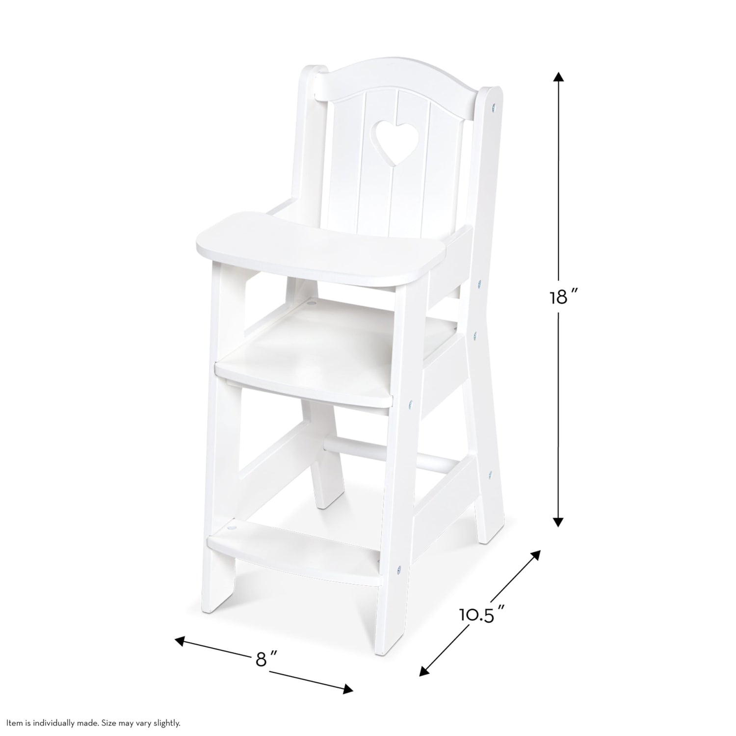 Melissa & Doug Play High Chair - Pretend Play High Chair Baby Doll Accessories,White Melissa & Doug