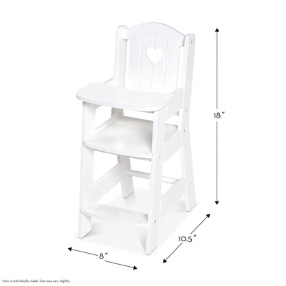 Melissa & Doug Play High Chair - Pretend Play High Chair Baby Doll Accessories,White - WoodArtSupply