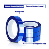 MEBMIK 4 Rolls 10mm x16m(52FT) Blue Heat Tape High Temperature Heat Resistant Tape Heat Transfer Tape for Heat Sublimation Press Vinyl,No Residue MEBMIK