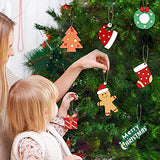 Springflower 36pcs Wooden Christmas Ornaments for Hanging Decorations,12 Styles Unfinished Wood Slices with Holes for Kids,DIY Craft Gift Toys with SpringFlower