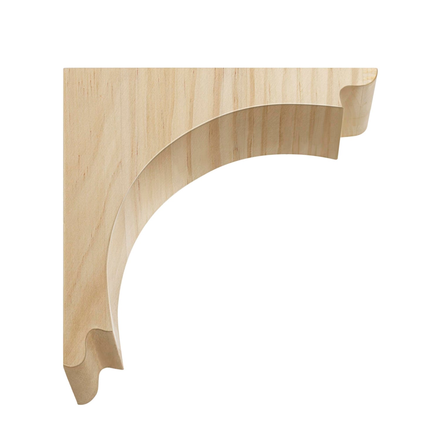 WADDELL Hardwood Grand Arch Corbel, Set of 2 (Small) | 5" x 5", Includes Pre-Installed Keyhole Plate | Decorative Corbels for Countertops, Mantel, Waddell