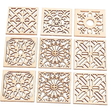 NOLITOY 20pcs Wood Crafts Wooden Shapes for Crafts Wood Flower Slices Unfinished Wood Discs Wooden Pieces Wooden Pieces for Crafts Wooden Ornaments NOLITOY