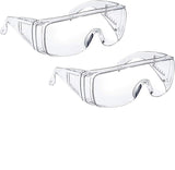 Safety Glasses (2 Pack) Anti Fog & Shattered Proof, ANSI Z87.1 & EN 166 UV Resistant Protective Eyewear Safety Goggles, Wide Frame Eye Shield Goggles Euxor