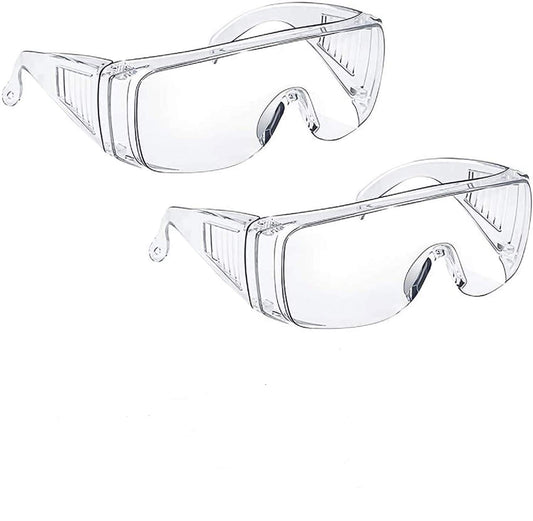 Safety Glasses (2 Pack) Anti Fog & Shattered Proof, ANSI Z87.1 & EN 166 UV Resistant Protective Eyewear Safety Goggles, Wide Frame Eye Shield Goggles - WoodArtSupply