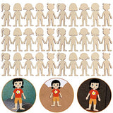 Wooden Boy Girl Cutout 50pcs Wood Female Shapes Unfinished Wooden Cutout Blank Wooden Slices for DIY Painting Staining Burning Crafts Projects DIY HOMSFOU