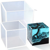 Large Square Resin Molds-Large Cube Silicone Casting Molds for DIY Art Epoxy Resin,Transparent Deep Square Silicone Molds for Resin Casting,4 Inch Sakolla