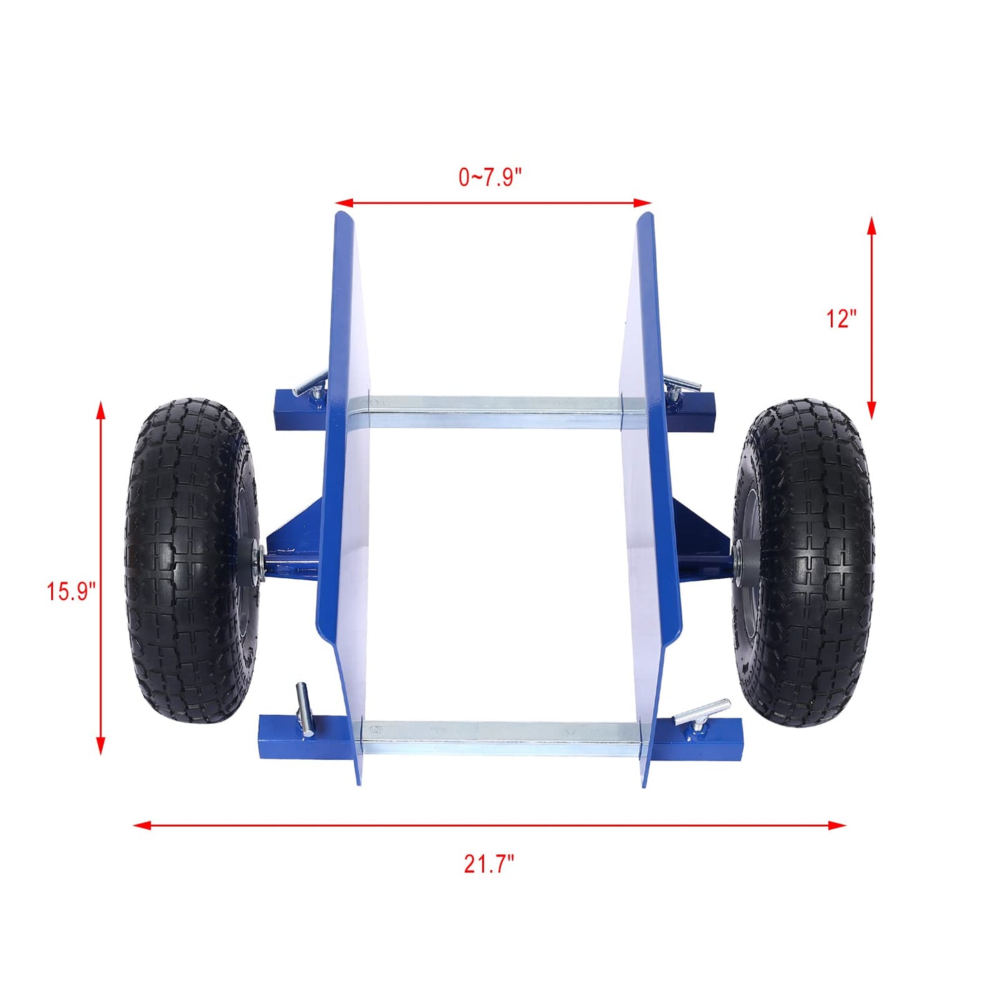 Heavy Duty Panel Dolly, Adjustable Door Dollys with Wheels, 2 10" Pneumatic Wheels 600LBS Load Bearing for Drywall Sheet Heavy Appliance & Material - WoodArtSupply