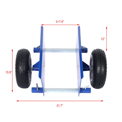 Heavy Duty Panel Dolly, Adjustable Door Dollys with Wheels, 2 10" Pneumatic Wheels 600LBS Load Bearing for Drywall Sheet Heavy Appliance & Material - WoodArtSupply