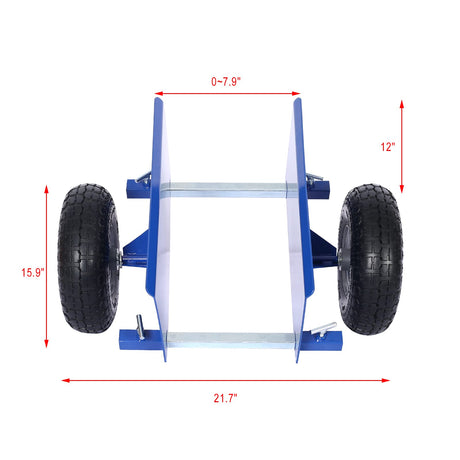 Heavy Duty Panel Dolly, Adjustable Door Dollys with Wheels, 2 10" Pneumatic Wheels 600LBS Load Bearing for Drywall Sheet Heavy Appliance & Material pouseayar