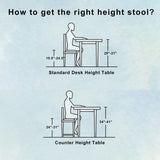 CoVibrant Lockable Stool with Back and Foot Rest Ergonomic Rolling Hydraulic Adjustable Stool for Doctor Esthetician Artist Home Small Office Desk CoVibrant