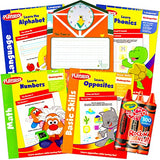 Kindergarten Learning Workbooks Set - Bundle with 5 Activity Work Books for Kindergartners with Crayola Reward Stickers (Alphabet, Numbers, Shapes, Crenstone