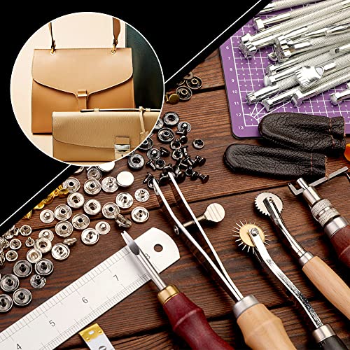 183Pcs Leather kit, Leather Working Tools Kit with Saddle Making Tools Set, Leather Rivets Kit, Prong Punch, Leather Hammer for Leather Working,