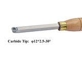 Mini Carbide Tipped Woodturning Tools DW-3 Carbide Wood Lathe Tools 3pcs Rougher Detailer Finisher Made of Stainless Steel with Woodhandle and 4pcs Dirtech