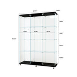 HomVent Modern 4-Shelf Glass Display Cabinet with Lock and Doors for Collectibles and Decorative Items HomVent
