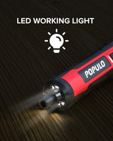 POPULO 4V Electric Screwdriver Kit,6 Torque Settings, Power Screwdriver Cordless Rechargeable with LED Work Light, 32 pieces Screwdriver Bits, 8 populo