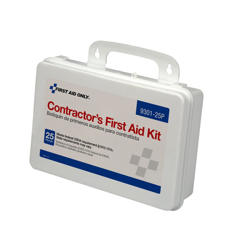 First Aid Only 9301-25P 25-Person Contractor's Emergency First Aid Kit for Home Renovation, Job Sites, and Construction Vehicles, 176 Pieces First Aid Only