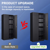 Anxxsu Metal Garage Storage Cabinet, 71" Locking Storage Cabinet with 2 Doors and 5 Adjustable Shelves, Lockable Metal Cabinet for Anxxsu