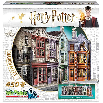 Wrebbit3D Harry Potter Diagon Alley 3D Puzzle for Teens and Adults | 450 Real Jigsaw Puzzle Pieces | Not Just an Ordinary Model Kit for Adults for - WoodArtSupply