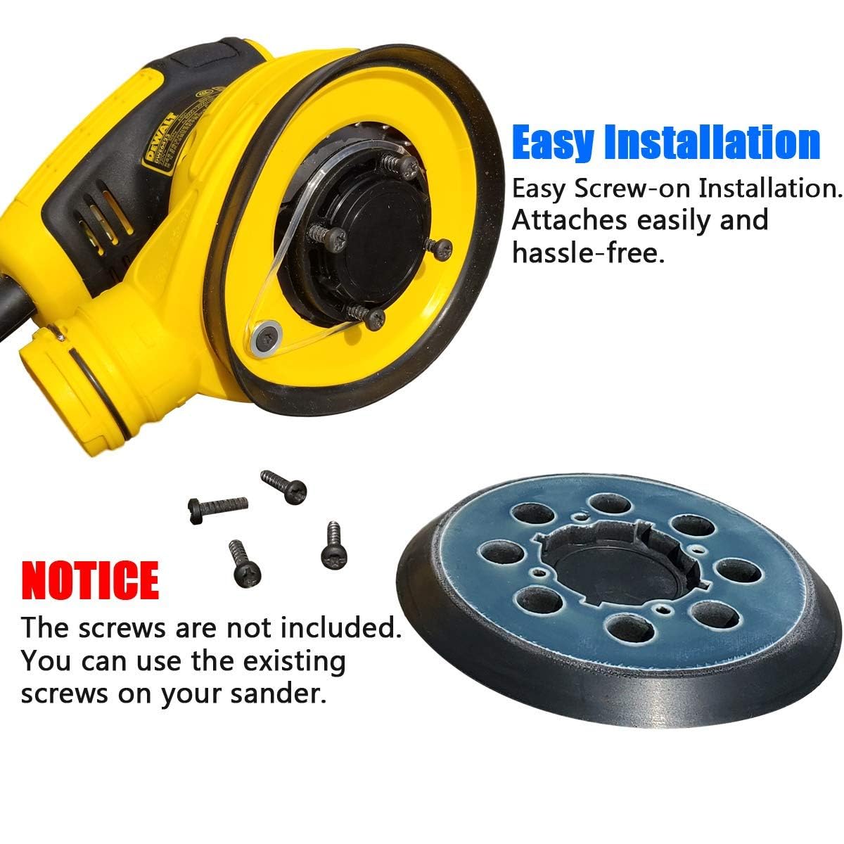 Sander Pad for Dewalt, 5 inch 8 Hole Hook and Loop Replacement Orbital Sander Pad for DeWalt DWE6421 6421K DWE6423 6423K DCW210B (2 PCS) pakmee