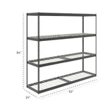 MonsterRax Heavy Duty Garage Shelving - 24" x 92" x 84" - 500 lbs/Shelf - Adjustable 4 Tier Metal Utility Shelves - High Grade Steel Storage Rack for MonsterRAX Storage Solutions