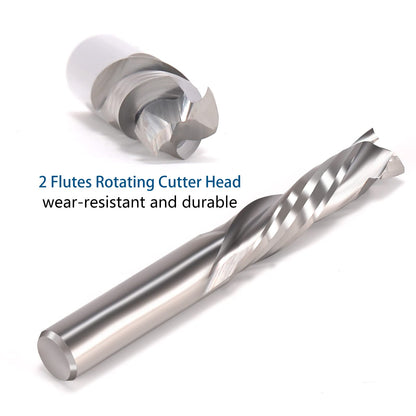 HOZLY 1/8 Inch Shank Carbide End Mills Up & Down Cut CNC Spiral Router Bits 2 Flutes Milling Cutter Compression Router Bit for Engraving Milling
