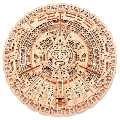 Wood Trick Mayan Wall Calendar 3D Wooden Puzzles for Adults and Kids to Build - 16" - Wooden Model Kit - Aztec Calendar - WoodArtSupply