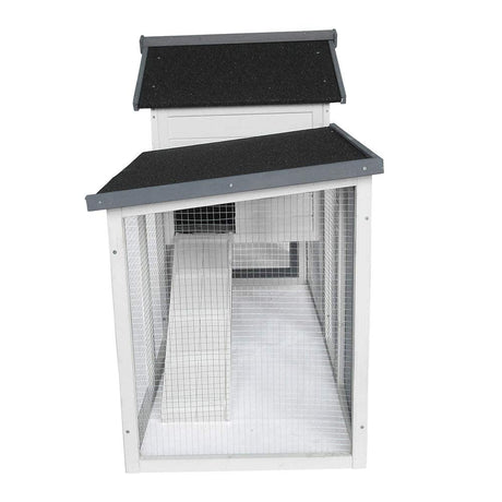 48''L Rabbit Hutch Indoor Outdoor Bunny Cage Rabbit Hutch Wood House Pet Cage for Small Animals (Grey/White) BIRASIL