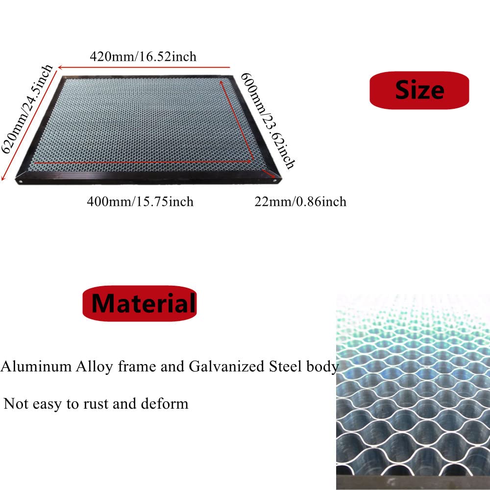 ZHFEISY Honeycomb Table - 400x600mm/15.75x23.62inch Honeycomb Working Bed Platform for CO2 Engraver Engraving Cutting Machine - WoodArtSupply